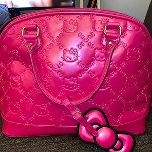 Hello Kitty Pink Embossed Large Handbag & Wallet